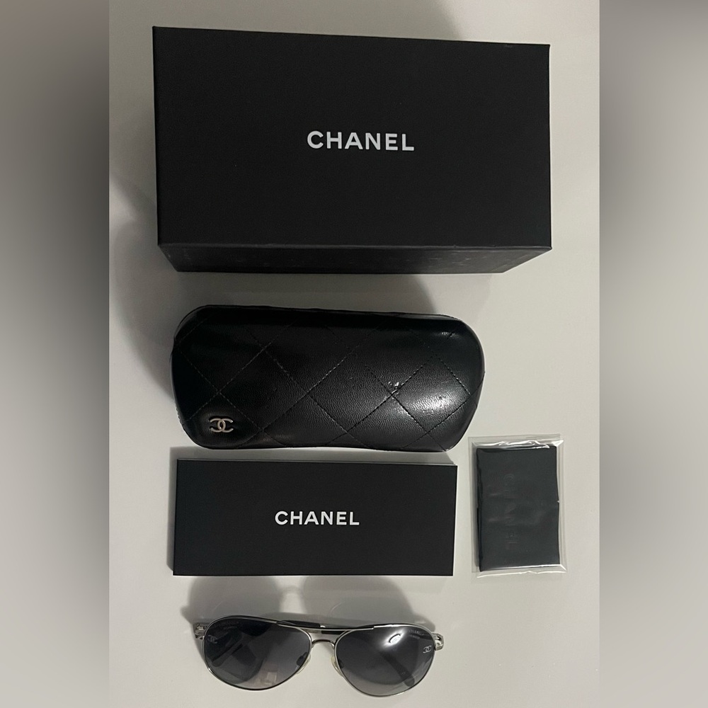CHANEL Black Quilted Eyewear Case